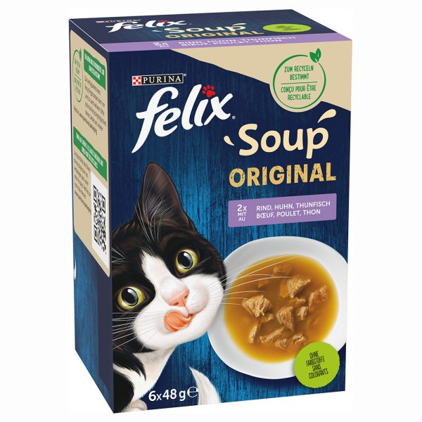 12 + 6 gratis! 18 x 48 g Felix Soup - Gemischte Vielfalt