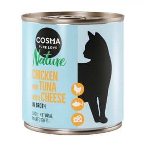 6 x 280 g Cosma Nature zum Sonderpreis! - Hühnchen & Thunfisch mit Käse