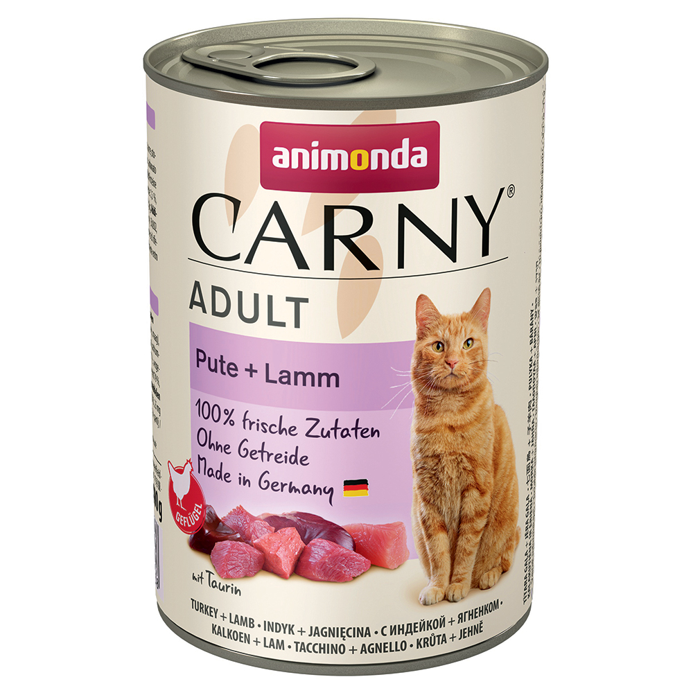 20 + 4 gratis! 24 x 400 g Animonda Carny Adult - Pute & Lamm