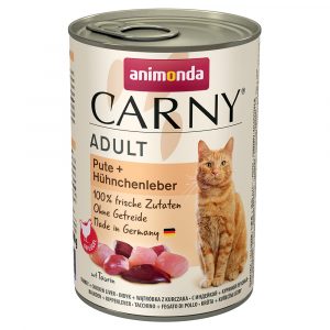 Sparpaket Animonda Carny Adult 24 x 400 g - Pute & Hühnchenleber