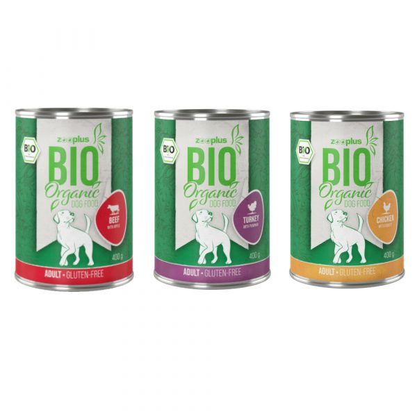 zooplus Bio Glutenfrei Mixpaket  - 6 x 400g: Huhn/Reis/Karotte