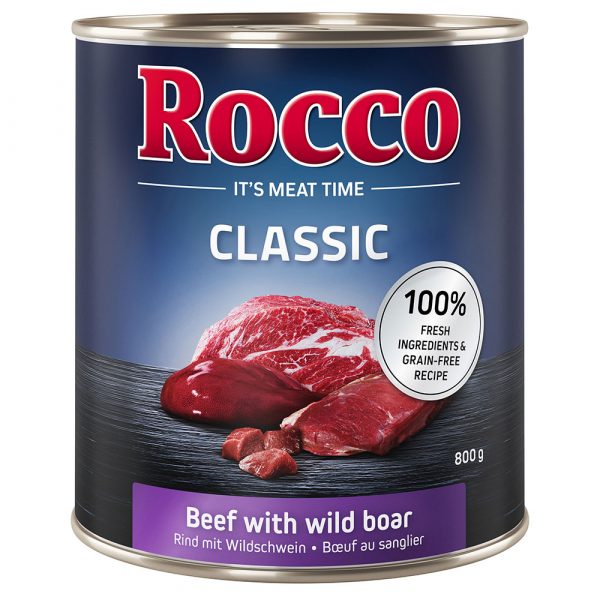 Sparpaket Rocco Classic 24 x 800 g zum Sonderpreis! - Rind mit Wildschwein