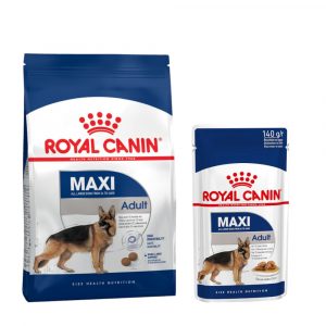 8 kg / 15 kg Royal Canin Trockenfutter + passendes Nassfutter gratis! - Maxi Adult (15 kg) + Maxi Adult (10 x 140 g)