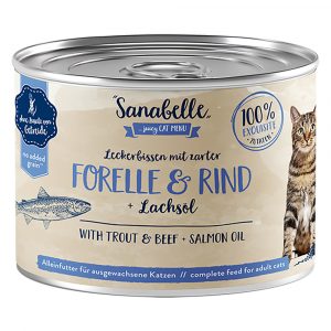 Sparpaket Sanabelle All Meat 24 x 195 g - Forelle & Rind