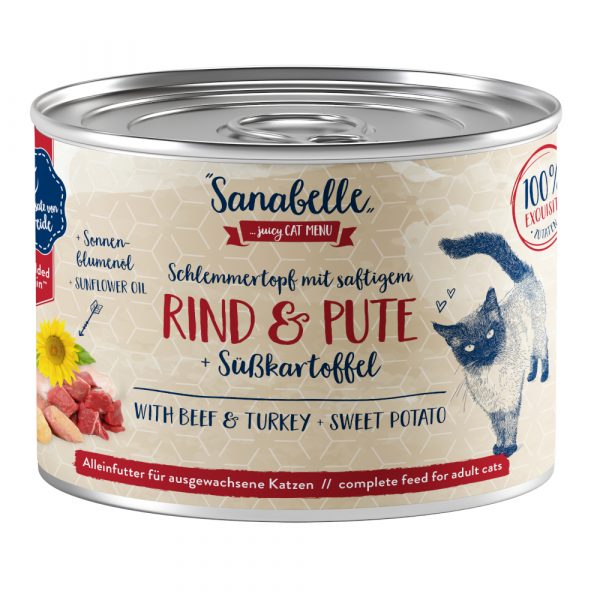 Sanabelle Fleisch in Soße 6 x 180 g - Rind & Pute