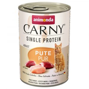 Sparpaket Animonda Carny Single Protein Adult 24 x 400 g - Pute pur
