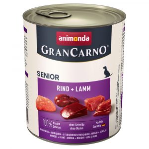 20 + 4 gratis! 24 x 800 g Animonda GranCarno Original - Senior: Rind & Lamm