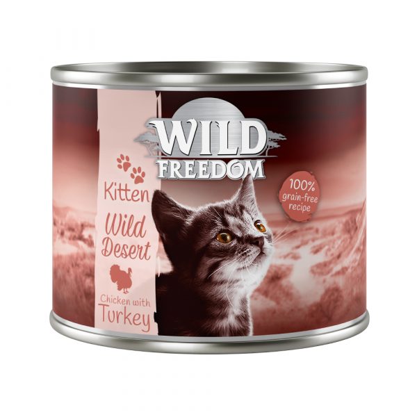 Sparpaket Wild Freedom Kitten 12 x 200 g - Wild Desert - Truthahn & Huhn