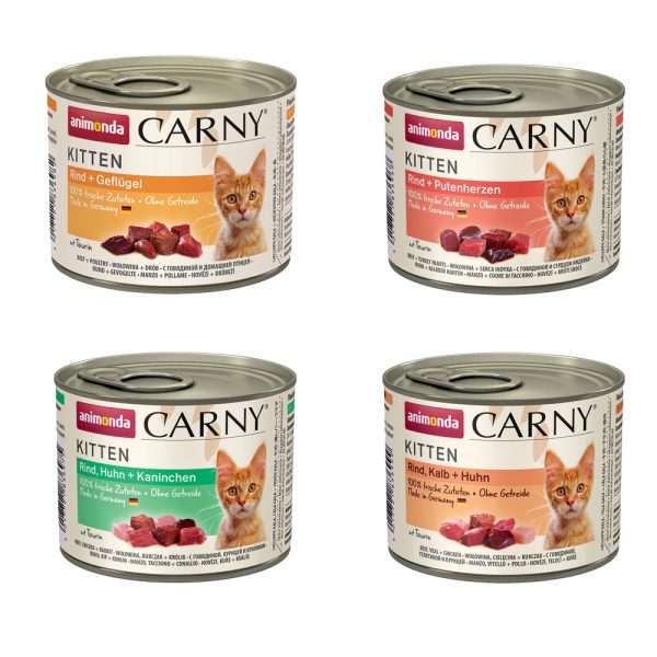 Mix Sparpaket Animonda Carny Kitten 12 x 200 g - Mixpaket Kitten (4 Sorten)