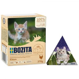 24 x 370 g Bozita Tetra Häppchen + House Tipi Tent gratis! - Hühnchen für Kitten in Soße