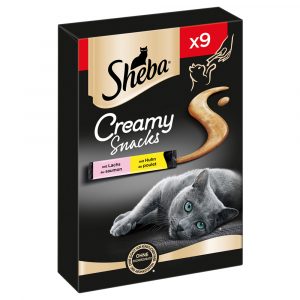 2 + 1 gratis! 3 x Sheba Creamy Snacks - Huhn und Lachs (27 x 12 g)