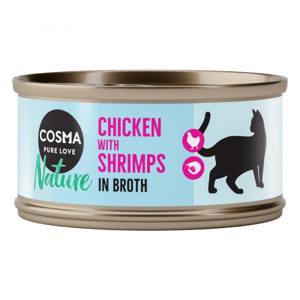 5 + 1 gratis! 6 x 70 g Cosma Nature - Hühnerbrust & Shrimps