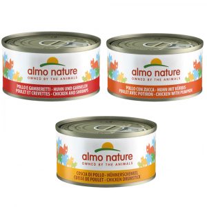 5 + 1 gratis! 6 x 70 g Almo Nature - Mixpaket Huhn (3 Sorten)