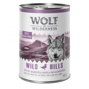 Wolf of Wilderness - Kaninchenohren Jetzt probieren: Nassfutter Einzeldose "Wild Hills" Ente (400 g)