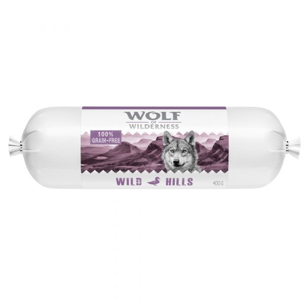 Sparpaket Wolf of Wilderness Adult 24 x 400 g  - Wurst - Wild Hills - Ente