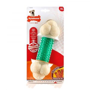 Nylabone Double Action Kauknochen - Größe M: L 19 x B 6 x H 6 cm