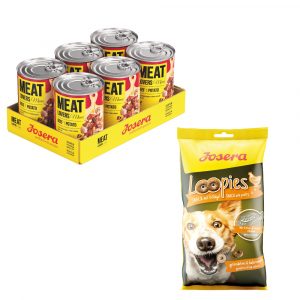 6 x 400 g Josera Meatlovers + 150 g Loopies Geflügel Hundesnack gratis! - Menü: Rind & Kartoffel