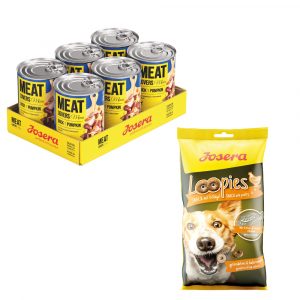 6 x 400 g Josera Meatlovers + 150 g Loopies Geflügel Hundesnack gratis! - Menü: Ente & Kürbis