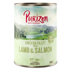 10 + 2 gratis! 12 x 200 g/ 400 g Purizon Adult - Hühnerfilet mit Lachs & Lamm (12 x 400 g)