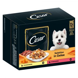 Cesar Portionsbeutel Nassfutter zum Sonderpreis! - Selektion in Gelee 12 x 100 g