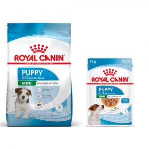 8 kg / 15 kg Royal Canin Size Trockenfutter + passendes Nassfutter gratis! - Mini Puppy (8 kg) + Mini Puppy (12 x 85 g)
