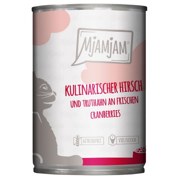 MjAMjAM 6 x 400 g - kulinarischer Hirsch und Truthahn an frischen Cranberries