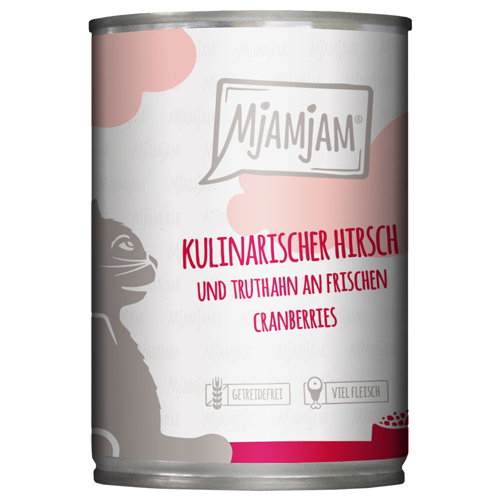 MjAMjAM 6 x 400 g - kulinarischer Hirsch und Truthahn an frischen Cranberries