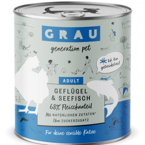 5 + 1 gratis! 6 x 800 g GRAU Adult Getreidefrei - Geflügel & Seefisch