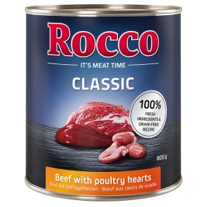 Sparpaket Rocco Classic 24 x 800 g zum Sonderpreis! - Rind mit Geflügelherzen