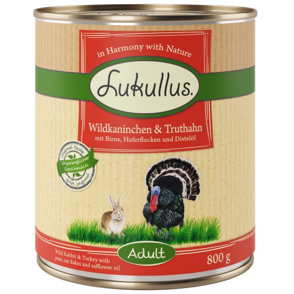 10 + 2 gratis! 12 x 800 g Lukullus Naturkost Adult