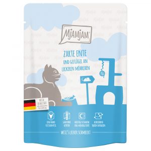 6 x 300 g MjAMjAM Quetschie zum Sonderpreis! - zarte Ente & Geflügel an leckeren Möhrchen