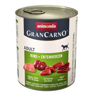 20 + 4 gratis! 24 x 800 g Animonda GranCarno Original - Adult: Rind & Entenherzen