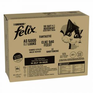 Megapack Felix "So gut wie es aussieht" Pouches 80 x 85 g - Fisch Mixpaket 1 (Thunfisch