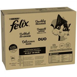 Megapack Felix "So gut wie es aussieht" Pouches 80 x 85 g - Doppelt Lecker Auswahl vom Land