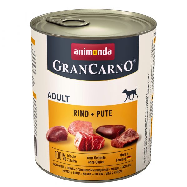 20 + 4 gratis! 24 x 800 g Animonda GranCarno Original - Adult: Rind & Pute