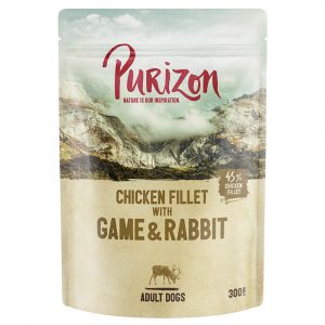 Sparpaket Purizon Adult 24 x 300 g zum Sonderpreis - Hühnerfilet mit Wild & Kaninchen