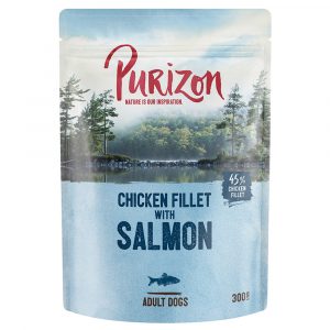 Sparpaket Purizon Adult 24 x 300 g zum Sonderpreis - Hühnerfilet mit Lachs mit Spinat & Kokos