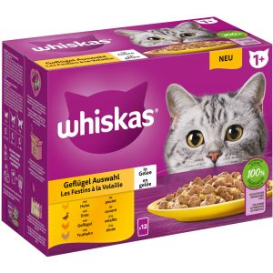 Megapack Whiskas 1+ Adult Frischebeutel 24 x 85 g - Geflügel Auswahl in Gelee (24 x 85 g)