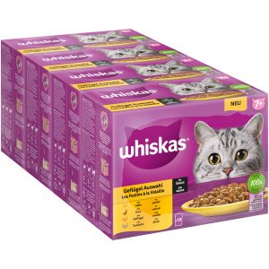 Jumbopack Whiskas Senior Frischebeutel 96 x 85 g  - 7+ Geflügelauswahl in Sauce