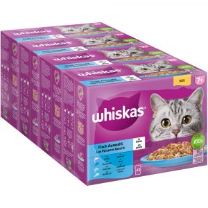 Jumbopack Whiskas Senior Frischebeutel 96 x 85 g  - 7+ Fischauswahl in Gelee