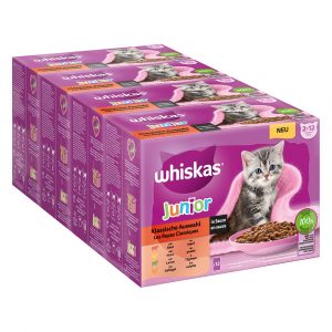 Jumbopack Whiskas Junior Frischebeutel 96 x 85 g - Klassische Auswahl in Sauce