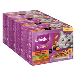 Jumbopack Whiskas Tasty Mix Portionsbeutel 96 x 85 g - Country Collection in Sauce