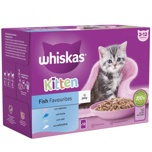 Megapack Whiskas Junior Frischebeutel 48 x 85 g - Fischauswahl in Gelee