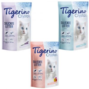 3 x 5 l Tigerino Crystals Katzenstreu zum Sonderpreis! - Mixpaket (Classic