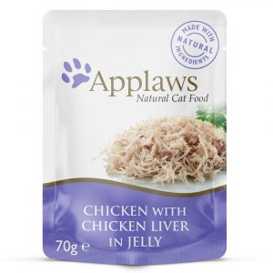 Sparpaket Applaws Pouch in Jelly 32 x 70 g - Huhn mit Leber