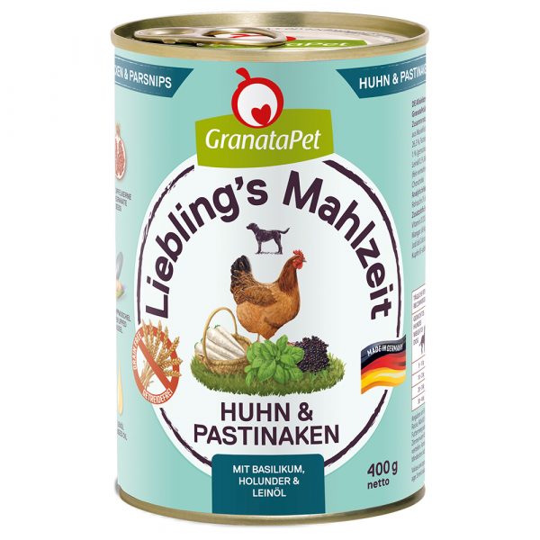 Sparpaket GranataPet Liebling's Mahlzeit 24 x 400 g - Huhn & Pastinaken