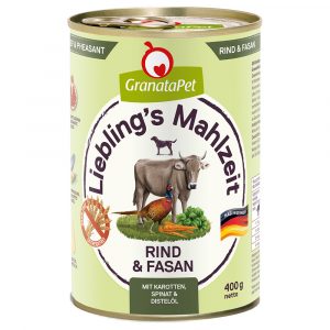 Sparpaket GranataPet Liebling's Mahlzeit 24 x 400 g - Rind & Fasan