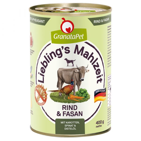 Sparpaket GranataPet Liebling's Mahlzeit 24 x 400 g - Rind & Fasan