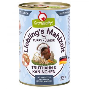Sparpaket GranataPet Liebling's Mahlzeit 24 x 400 g - Junior Truthahn & Kaninchen