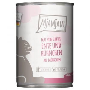 MjAMjAM Duo 6 x 400 g - zarte Ente & Hühnchen an Möhrchen